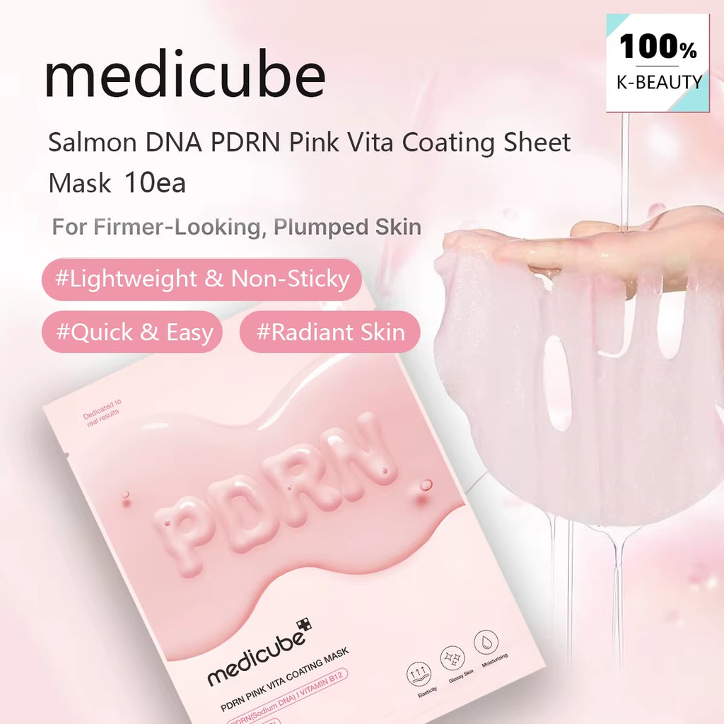Salmon DNA PDRN Pink Vita Coating Sheet Mask 10Ea,Hydrogel Sheet Technology,Korean Skincare,K-Beauty,Korean Makeup