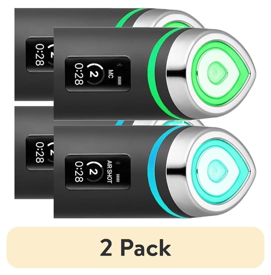 (2 Pack)  Age-R Booster Pro | 6-In-1 Real Glass Glow Device | Looking Glass Skin with Enhanced Absorption, Radiance, Elasticity,Pore Care | LED Anti-Wrinkle Device | Korean Skin Care