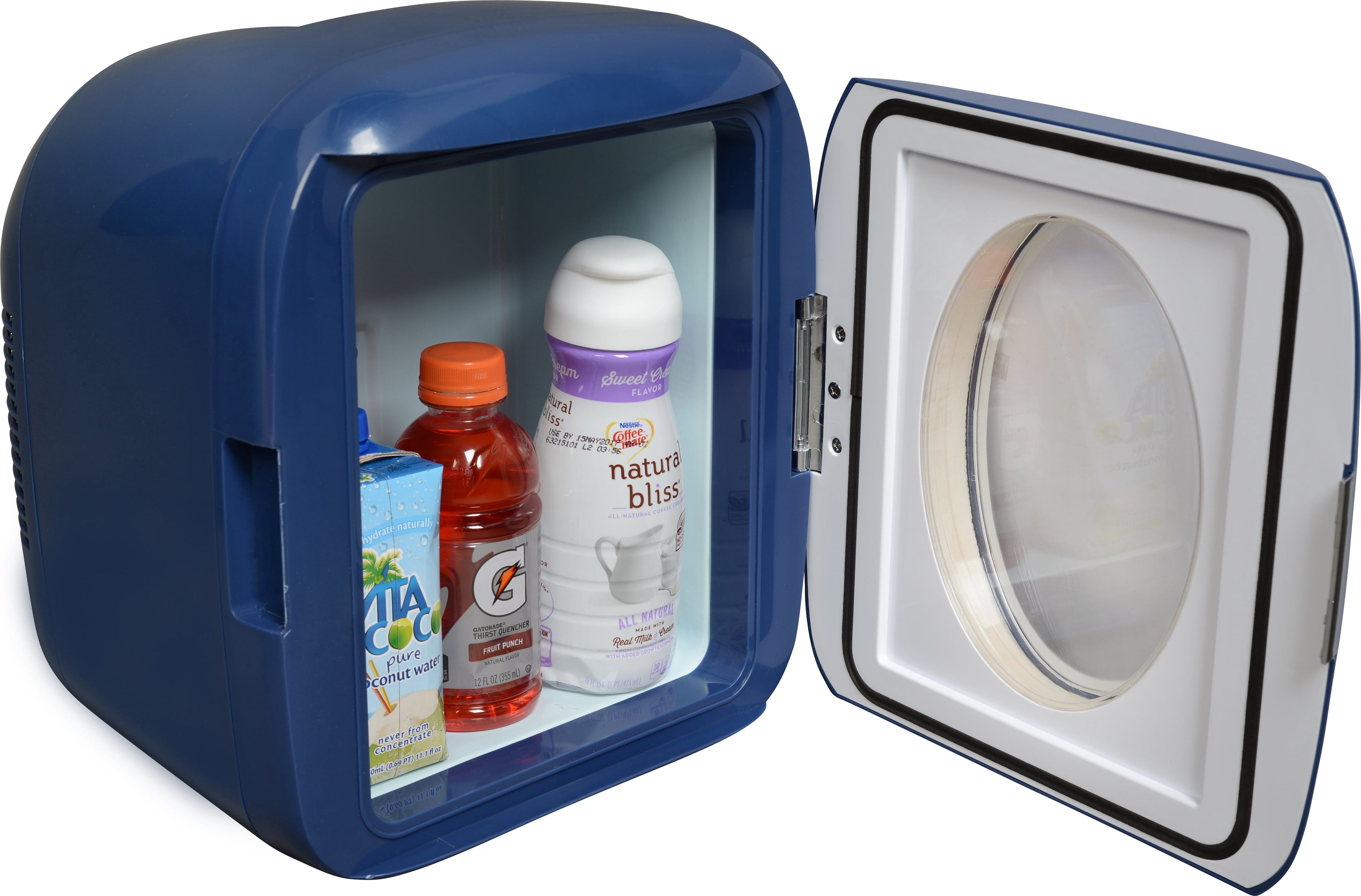 Uber Chill XL 9 Liter 12-Can Retro Portable Mini Fridge Thermoelctric - Navy Blue
