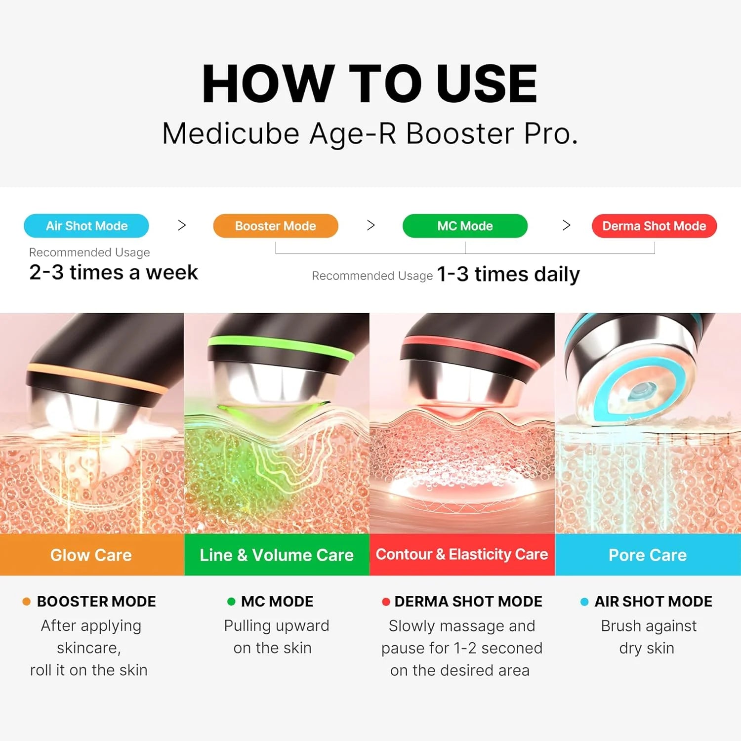 (2 Pack)  Age-R Booster Pro | 6-In-1 Real Glass Glow Device | Looking Glass Skin with Enhanced Absorption, Radiance, Elasticity,Pore Care | LED Anti-Wrinkle Device | Korean Skin Care