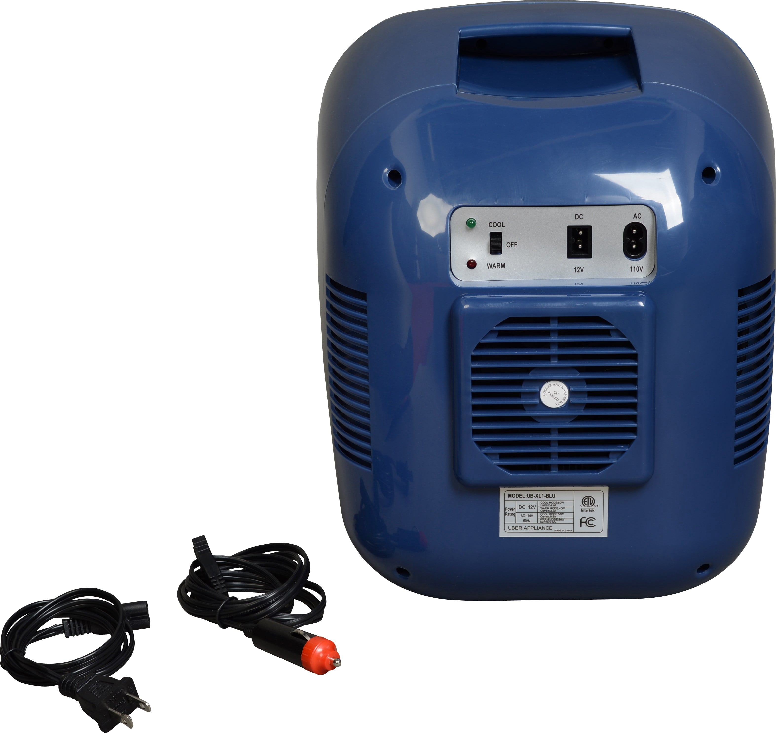 Uber Chill XL 9 Liter 12-Can Retro Portable Mini Fridge Thermoelctric - Navy Blue