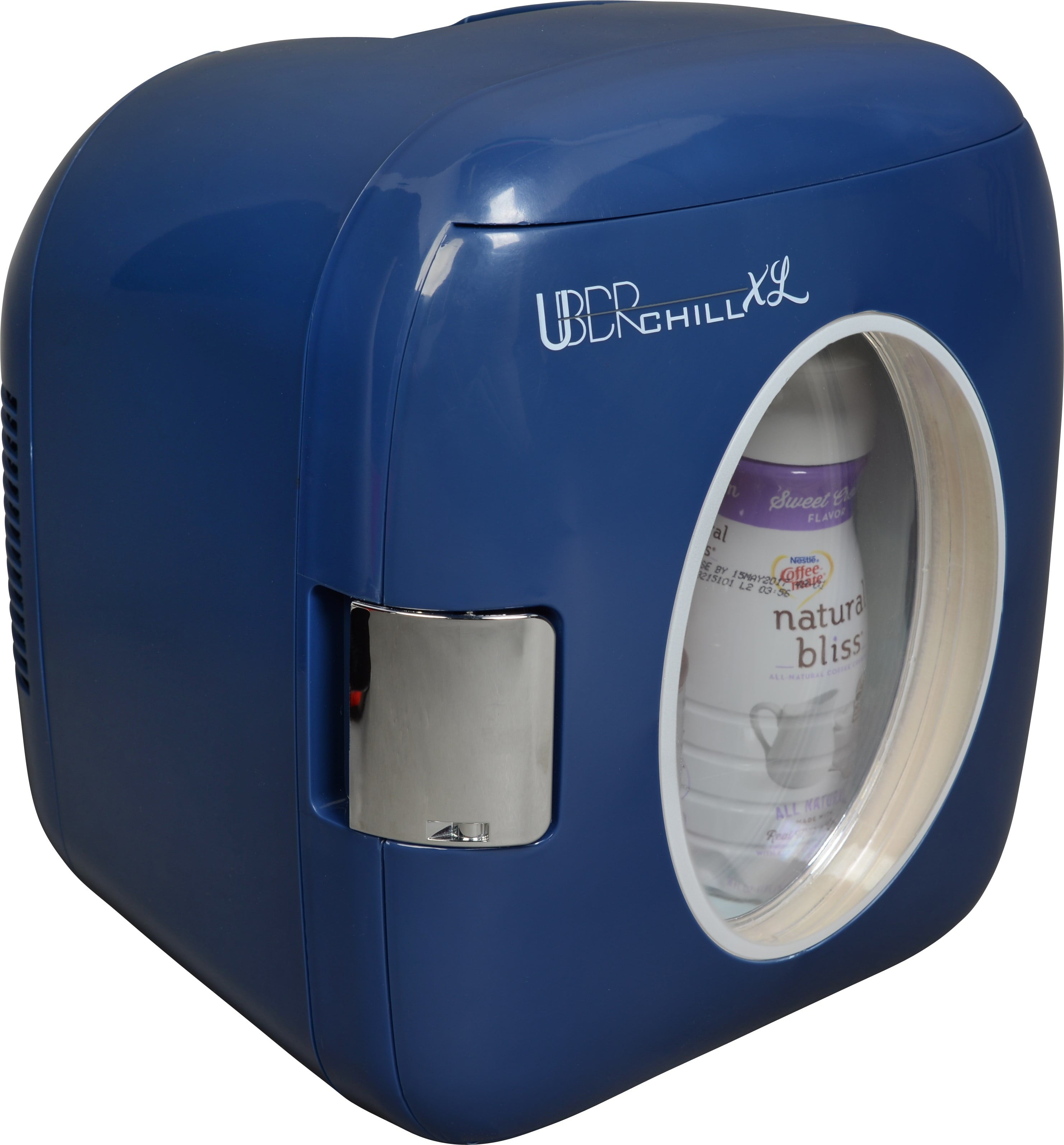 Uber Chill XL 9 Liter 12-Can Retro Portable Mini Fridge Thermoelctric - Navy Blue