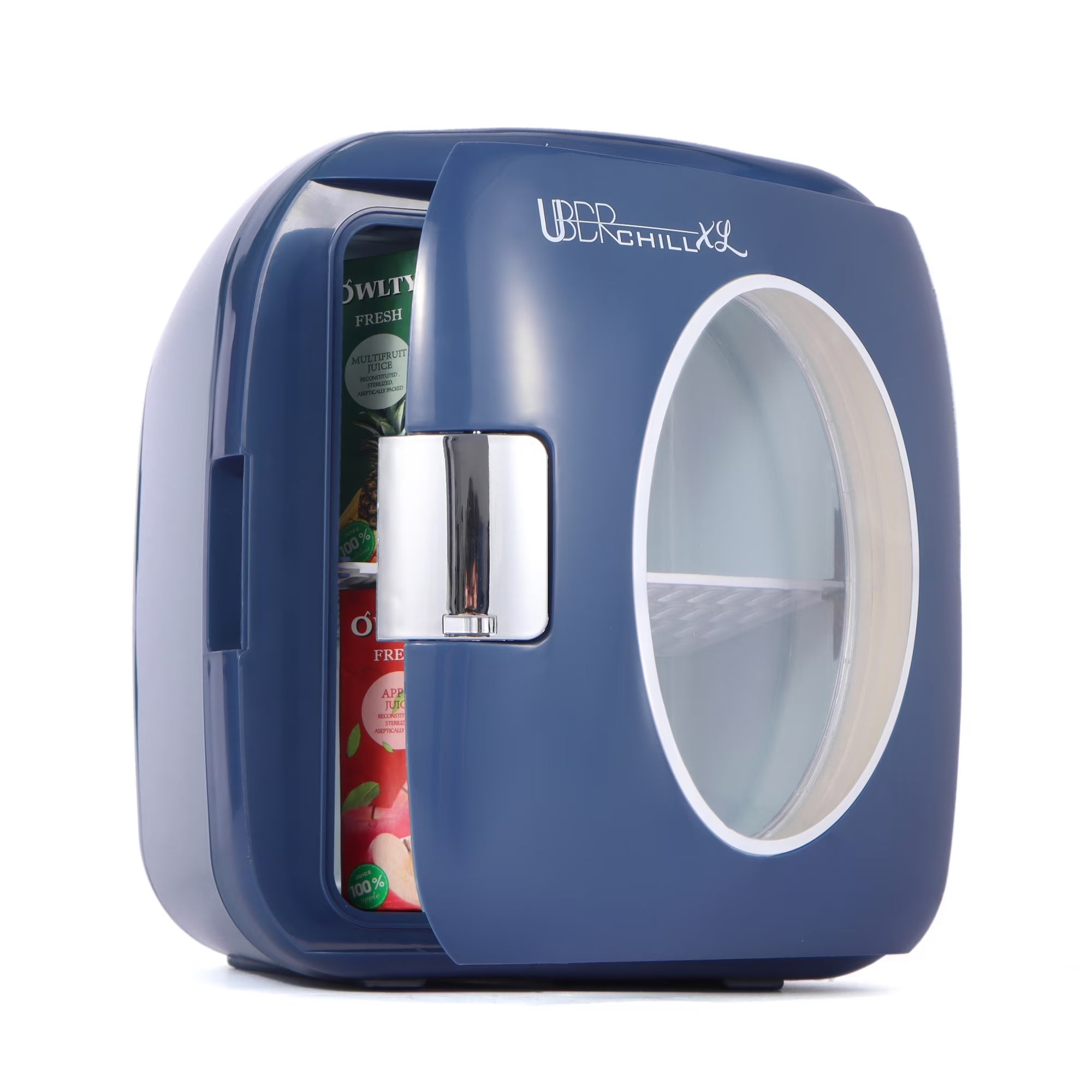 Uber Chill XL 9 Liter 12-Can Retro Portable Mini Fridge Thermoelctric - Navy Blue